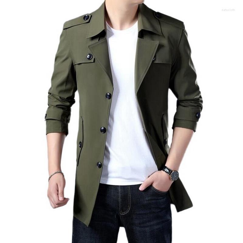 

Men's Trench Coats Coat Men Brand Long Jacket Mens Spring Autumn Casual Windbreaker Overcoat Fashion Button Men's M-6XL, Black