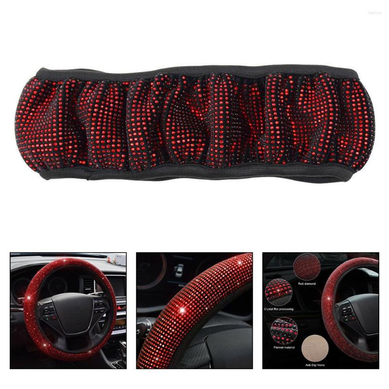 

Steering Wheel Covers Protective Car Cover Red Replacement Replaces Parts Shining Universal 37-38cm Accessory Bling