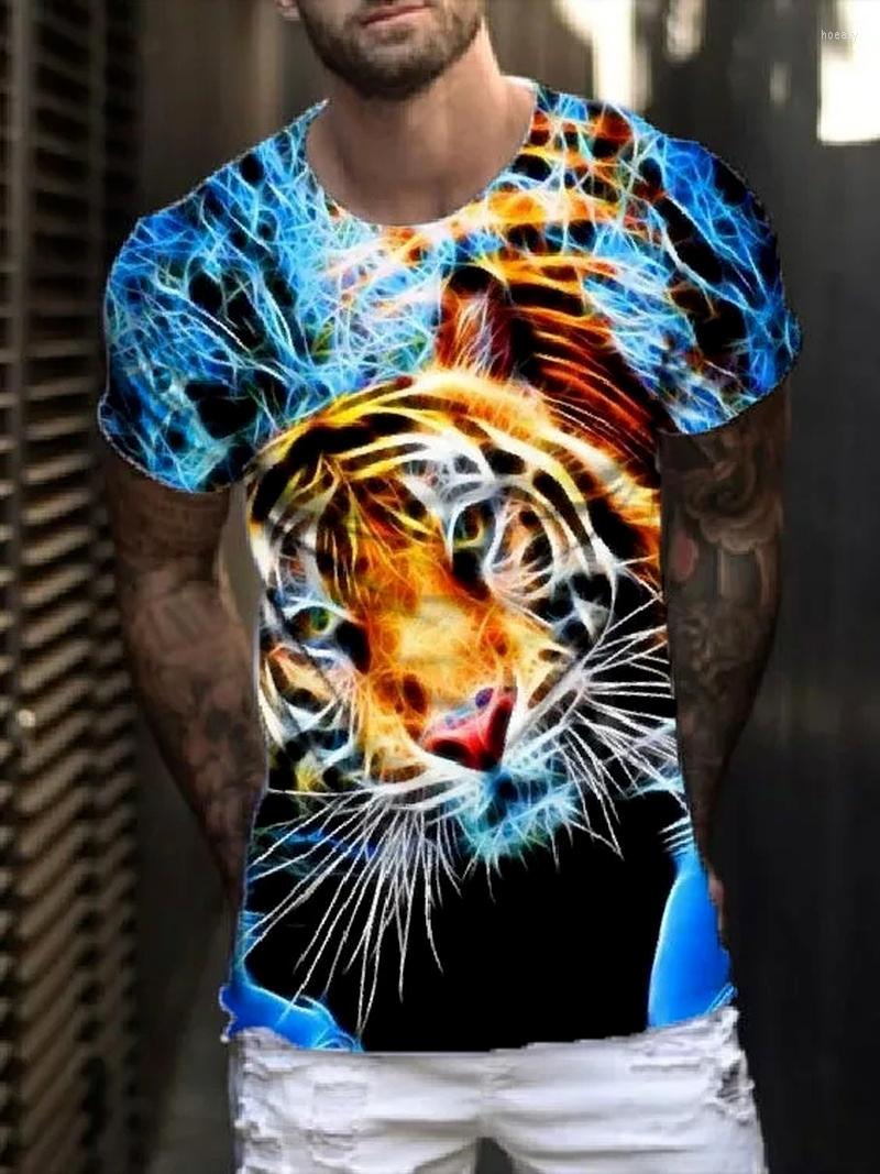 

Men's T Shirts Shirt For Men Tiger Print Short Sleeve T-shirt Summer Mens Clothing Streetwear Man Casual Harajuku Tops, 622cs