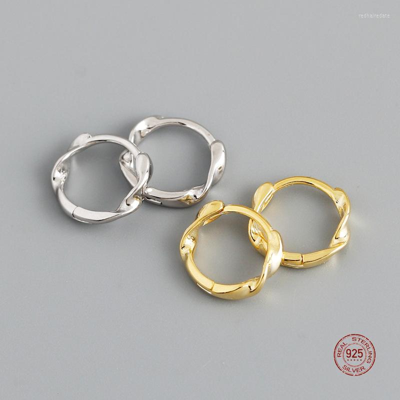 

Hoop Earrings LKO Real 925 Sterling Silver Fashion Twist Wave Ear Buckle For Women Party Jewellery Trendy Sweet Girls Gifts