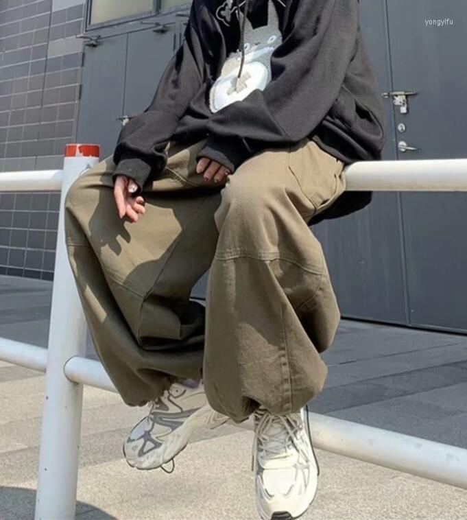 

Men's Pants Baggy Retro Harajuku Bloomers Men's Overalls Wide Leg Loose Straight Casual Trousers, Black