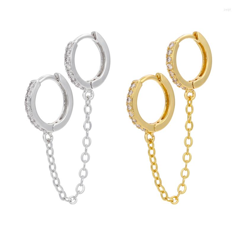 

Hoop Earrings HECHENG 1 Pair Huggie Chain For Women 18K Plated Piercing Jewelry Small Wholesale VE461