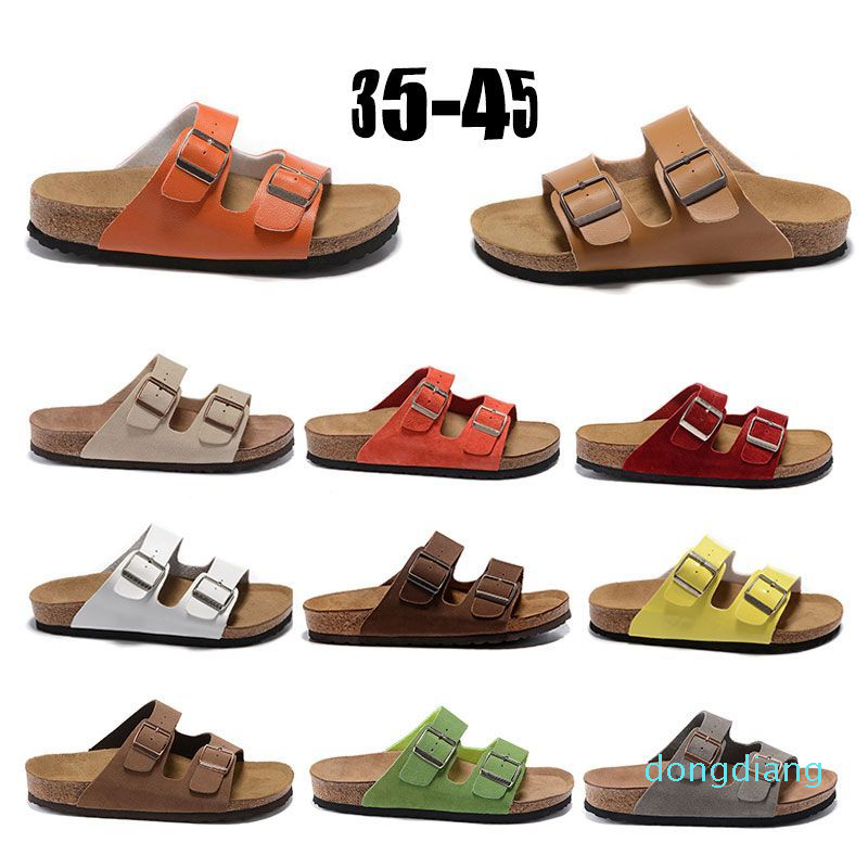 

Boston Sandals Slippers Men women double buckle open toe leather wooden bottoming Broadband Slipper Sandals spring summer new classic fashion designer size 35-45, 24