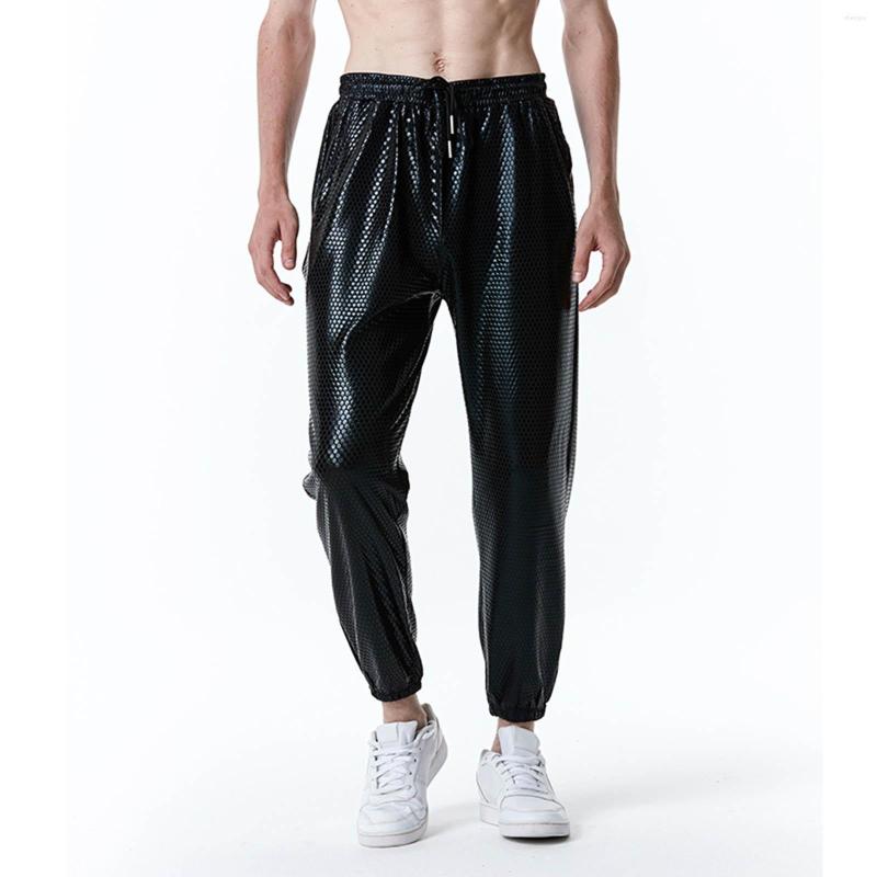 

Men's Pants Male Casual Scale Print Drawstring Pocket Leggings Pant Trousers Mens Relaxed Fit, Black