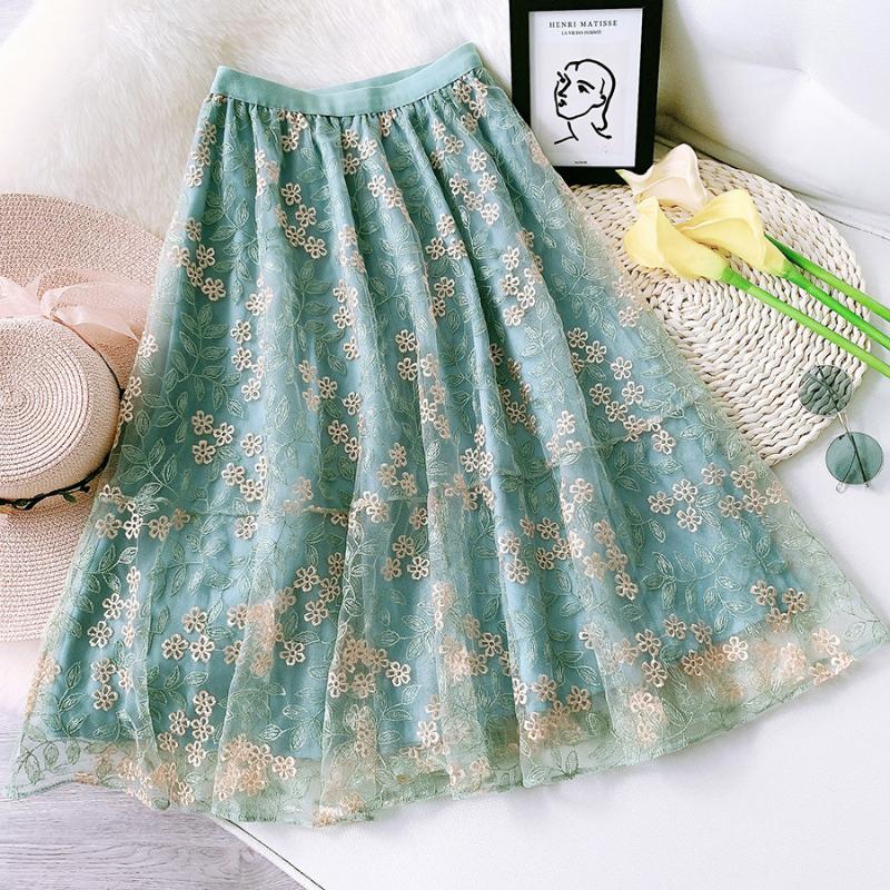 

Skirts Summer 2023 Long Pleated Womens Casual Loose Skirt High Waist Elascity Faldas Party Streetwear Jupe Femme Saias, Orange