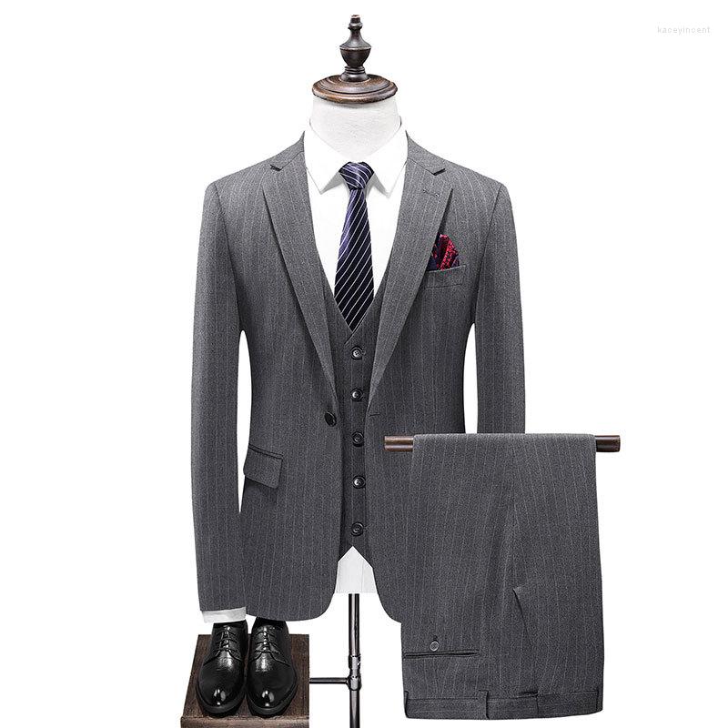 

Men' Suits Suit Male 3 Piece Set Business Stripe Men' Blazers Large Size Boutique Slim High-end Formal Fit Party Wedding Tuxedo, Same as the picture