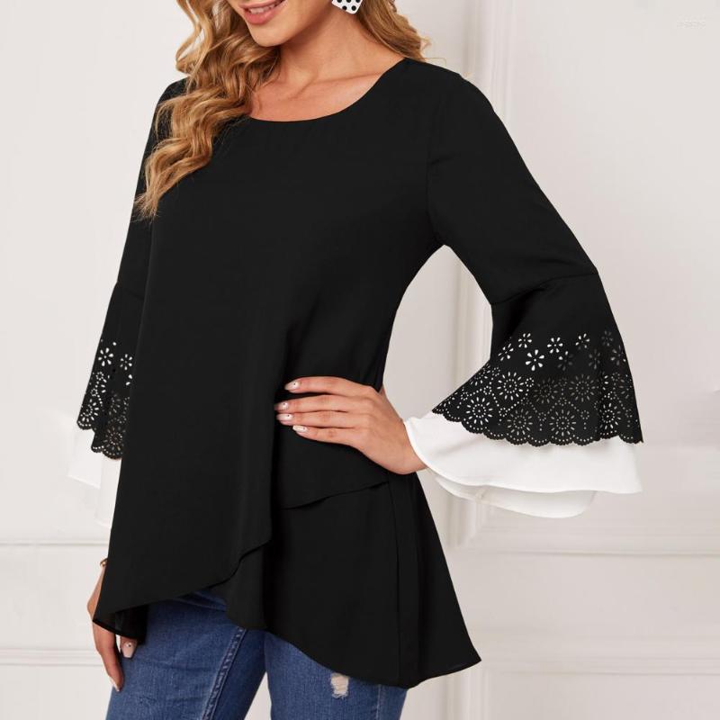 

Women's Blouses Chic Irregular Design Women Sweatshirt Pullover Stretchy Daily Wear, Blue