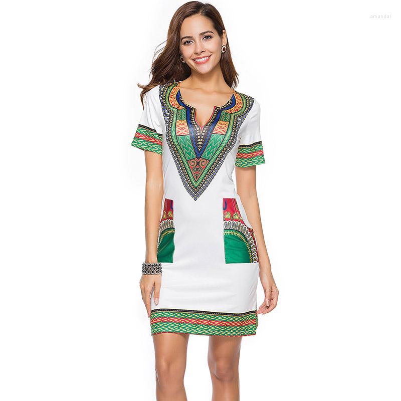 

Party Dresses Summer White Geometric Indie Folk Print V Neck Short Sleeve Mini Fashion Vintage Pencil Dress Sexy Casual For Women 2023