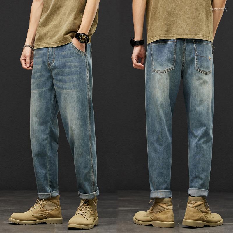 

Men's Jeans Men Stretch Denim Harem Pants Retro Blue Streetwear Casual Loose Fit Men's Clothes Vintage Pockets Desinger 2023 Spring, 2214-hjl