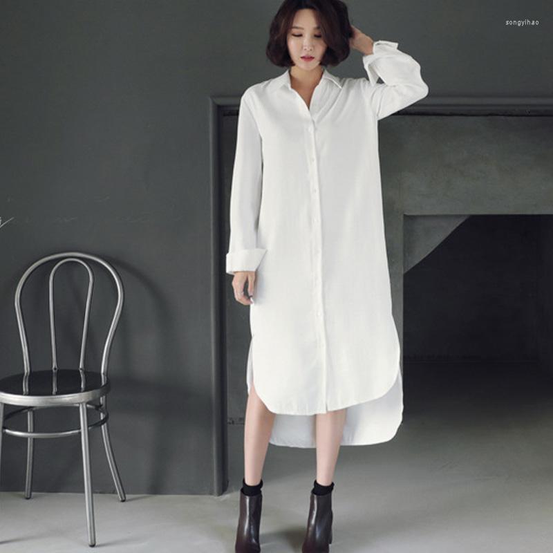 

Women' Blouses Korean White Shirt Female Long-sleeved Loose Wild Summer Womens Sexy Lace High Quality Turn Down Collar Spring Fall, Picture shown