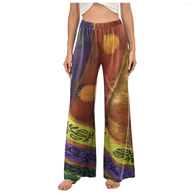 

Women's Pants Womens Insulated Lightweight Casual Women Wide Trousers Retro Ethnic Women's Print Cotton Petite, Green