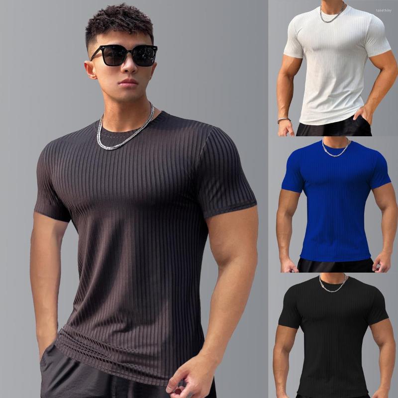 

Men's T Shirts Spring Summer Trend Fashion Men's Short Sleeve T-shirt Pullover Solid Color Leggings Stripe, Black