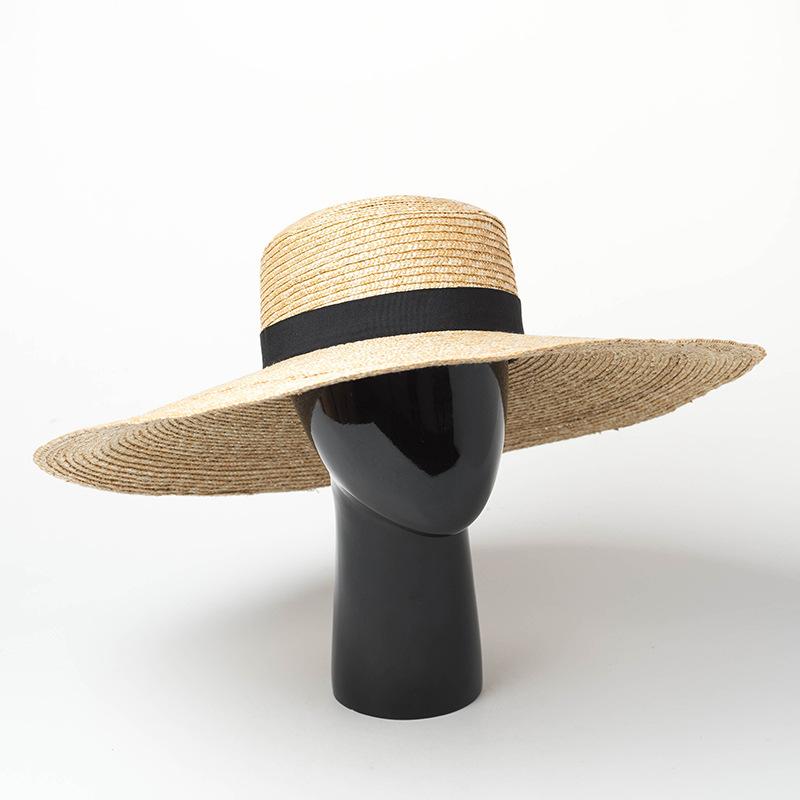 

Wide Brim Hats 202304-HH7233 Summer Paper Handmade Straw 18cm Lady Sun Cap Men Women Leisure Holiday Beach Hat, Beige