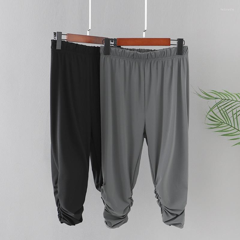 

Pants Women's Clothing Harem Plus Size 2023 Summer Wear Show Thin Loose Elastic Leg Opening Fold Drawstring Cropped Trousers, Black