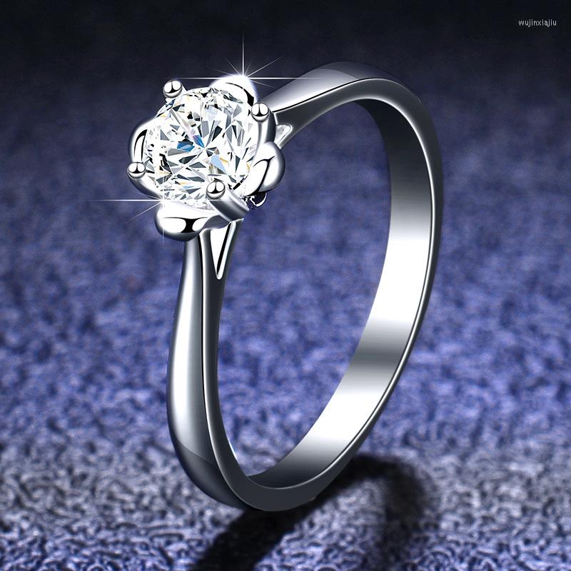 

Cluster Rings Inbeaut 925 Silver Pass Diamond Test Excellent Cut D Color Romantic Love Moissanite Wedding Ring Engagement Jewelry