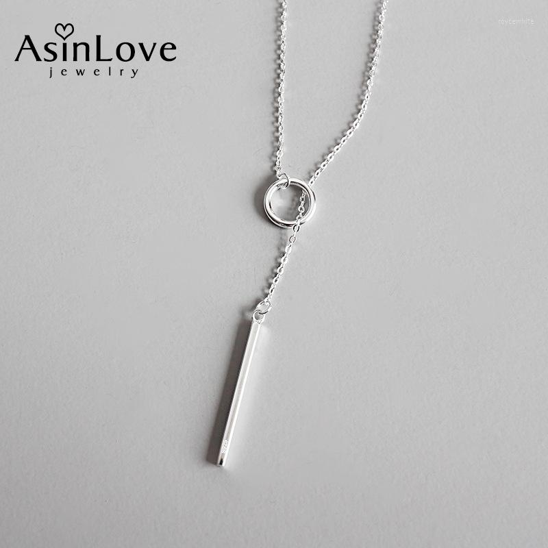 

Chains AsinLove Real 925 Sterling Silver Chain Unique Square Strip Geometric Round Long Necklace For Women Wholesale Jewelry 2023