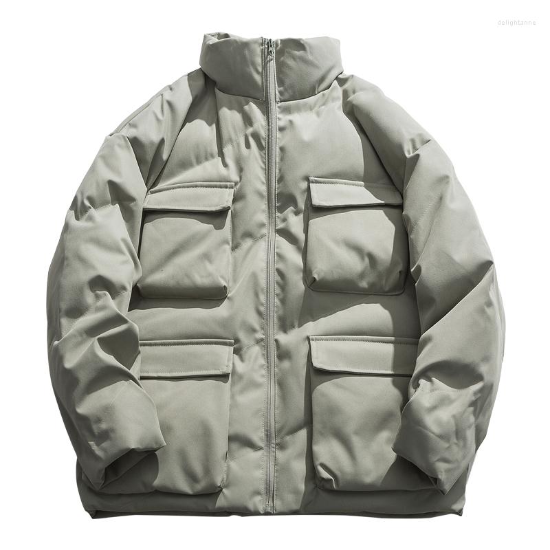 

Men's Down Fashion Thick Parka Winter Jacket Warm Colored Undefined Clothes Men Streetwear Chaquetas Hombre Harajuku EA60MF, Orange