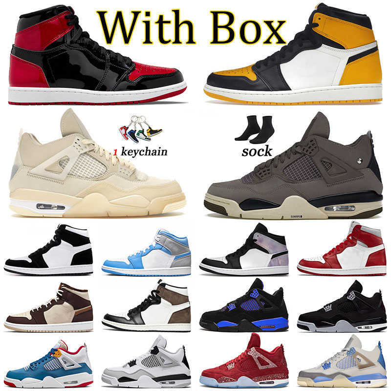 

1 Jumpman 4 Retro Basketball Shoes 4s J4 Men Trainers Violet Ore J1 Off Women Sports 1s Yellow Toe Stealth Stage Haze Black Cats White Women jorden 4s, 36-47 6 new bred