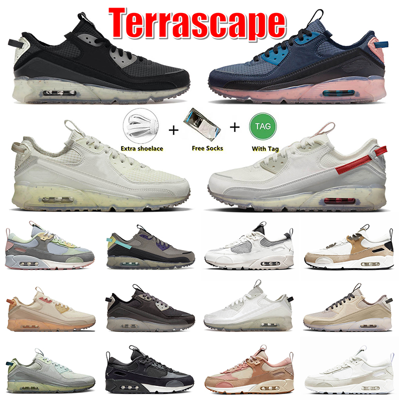 

2023 Arrival 90 Running Shoes 90s Terrascape Mens Women Trainers Black Lime Ice Obsidian Light Bone University Red Sky Grey Moon Fossil Light Menta Futura Sneakers, B8 thunder grey 36-45