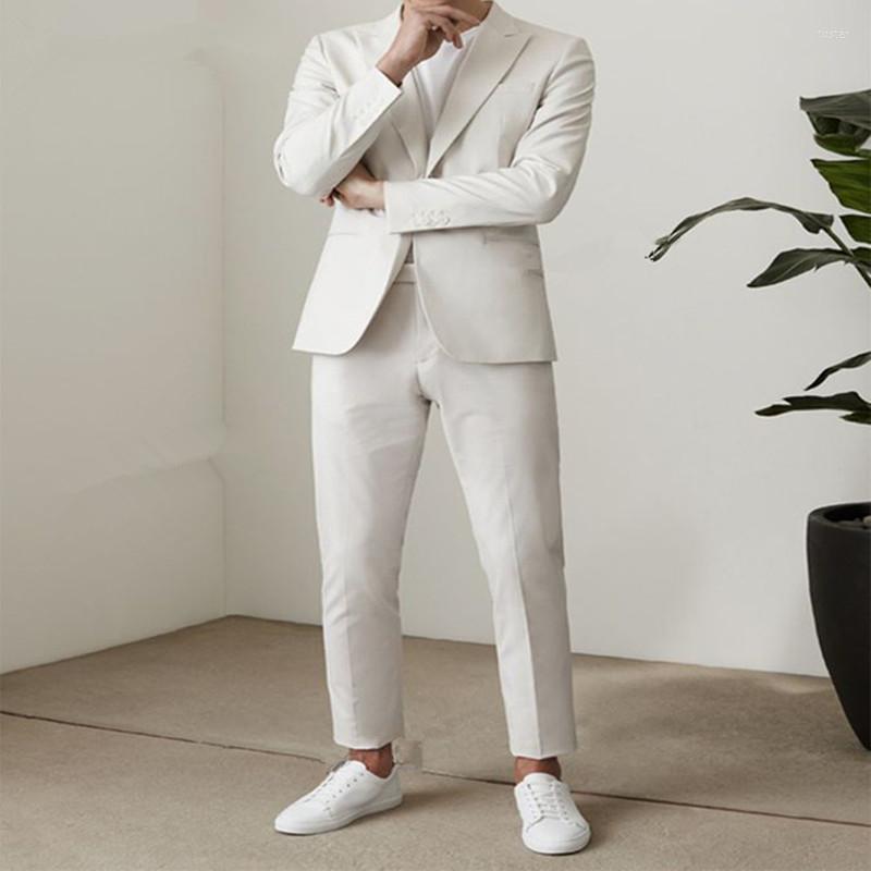 

Men's Suits Latest Groom Men Tuxedo Fashion Suit Wedding 2 Pieces Single Breasted Slim Fit Jacket Pants Party Prom Costume Homme, Navy blue