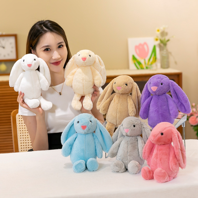 

30 CM Rabbit Plush Toys With Long Ears Rabbit Stuffed Animals Dolls Sleeping Pillow Easter Gift For Girl LT0018, White