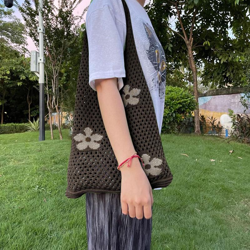 

Evening Bags Women's Japanese And Korean Tote Bag Flower Small Shoulder For Women Men, Khaki