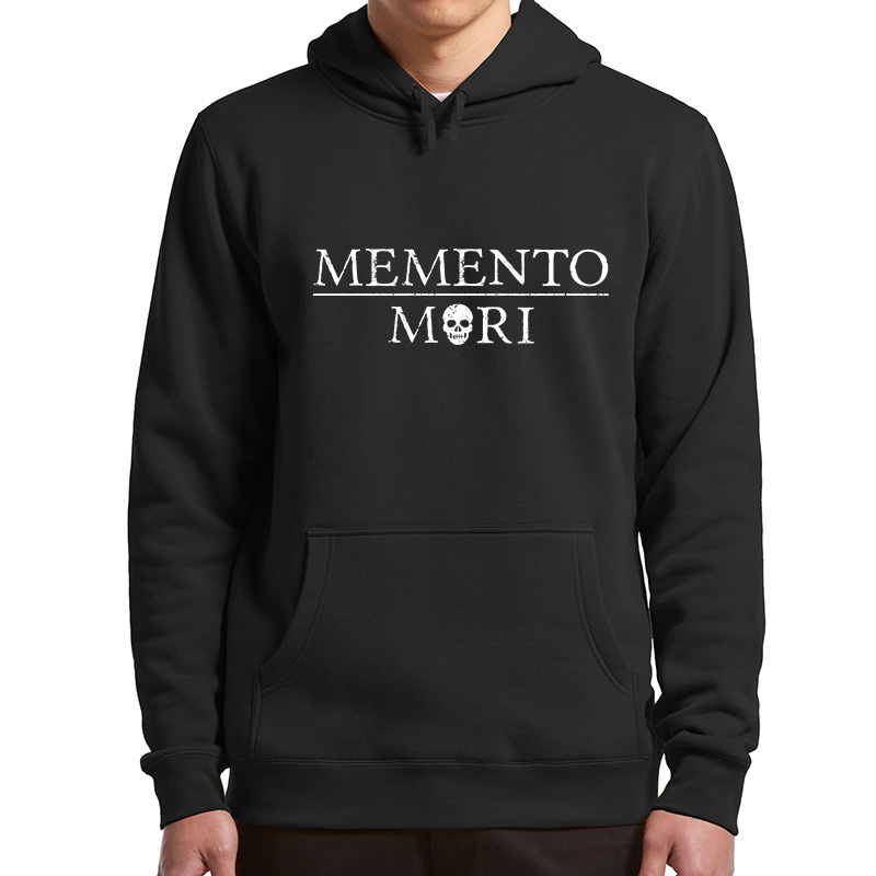 

Mens Hoodies Sweatshirts Memento Mori Hoodie Remember Death Vintage Retro Simple Letter Desgin With Skull Horror Halloween Essential Winter Sweatshirt 230216, Black