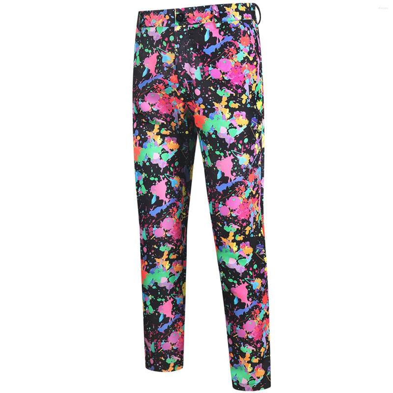 

Men's Pants Mens Fashion Casual Printing Ink Jet Vintage Suit Size 1