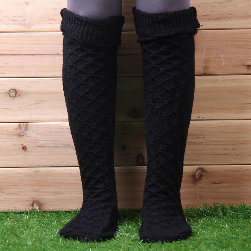 

Women Socks Autumn And Winter Solid Color Knit Over The Knee Fuzzy For Woman