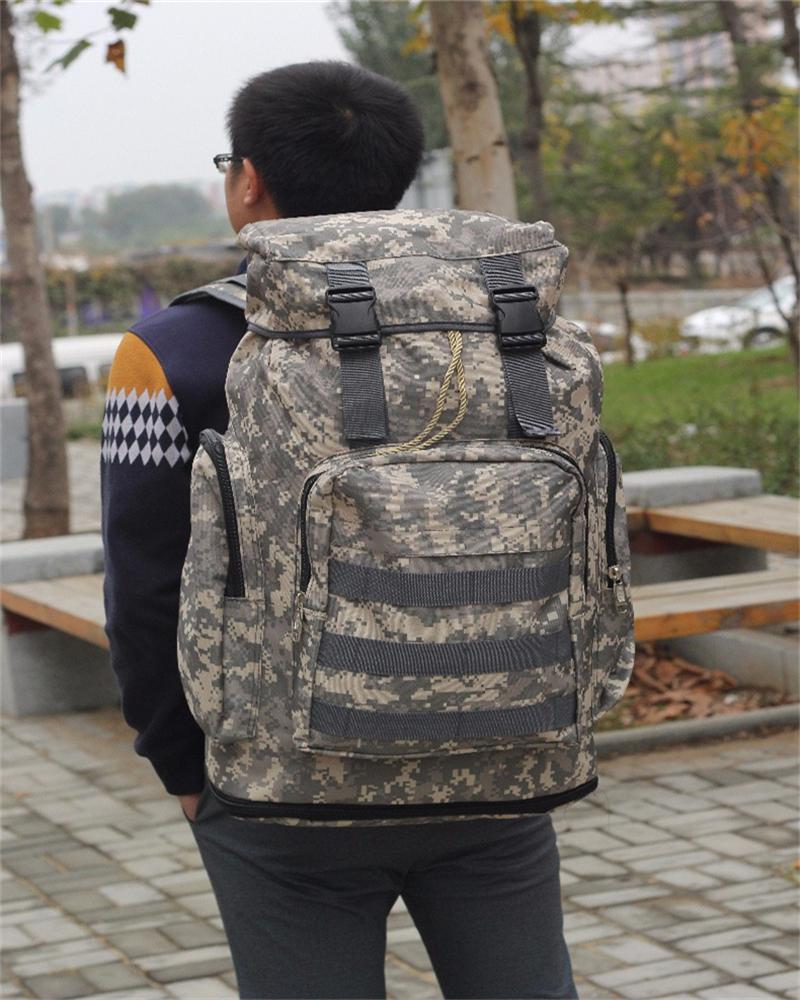 

Backpack Large Capacity Canvas Rucksack With Retractable Bottom Fashion Unisex Women Men's Travel Bag Student School, Black