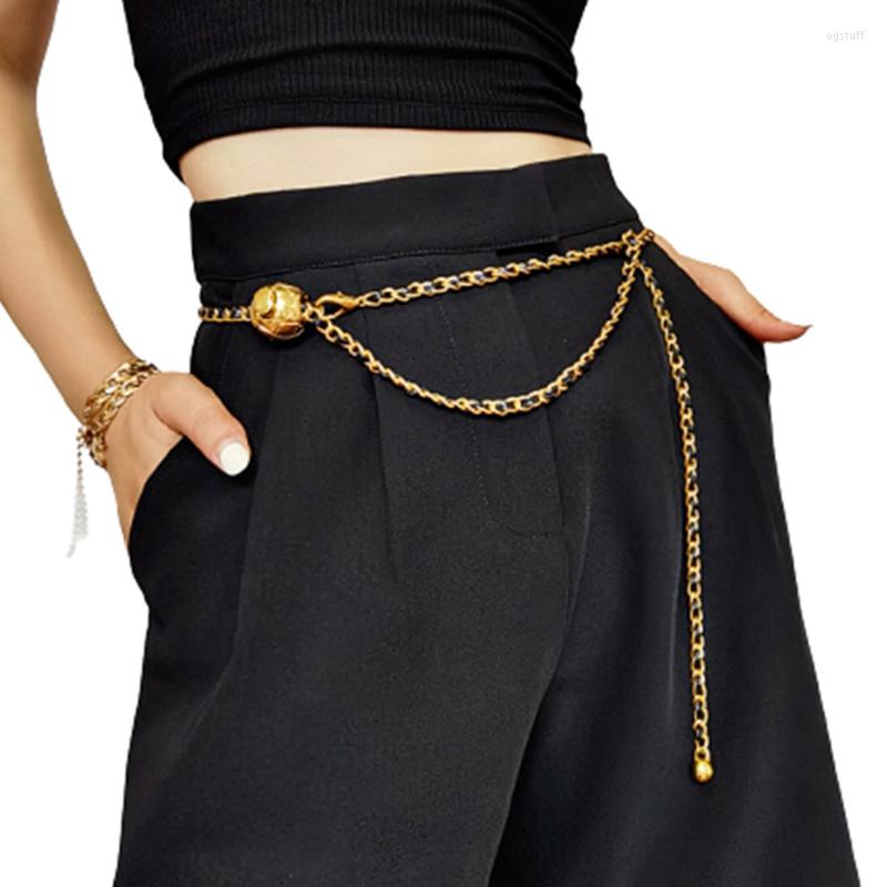 

Belts Fashion Chain Belt For Women Metal Waist Designer Female Dress Jeans Decoration Waistband, White