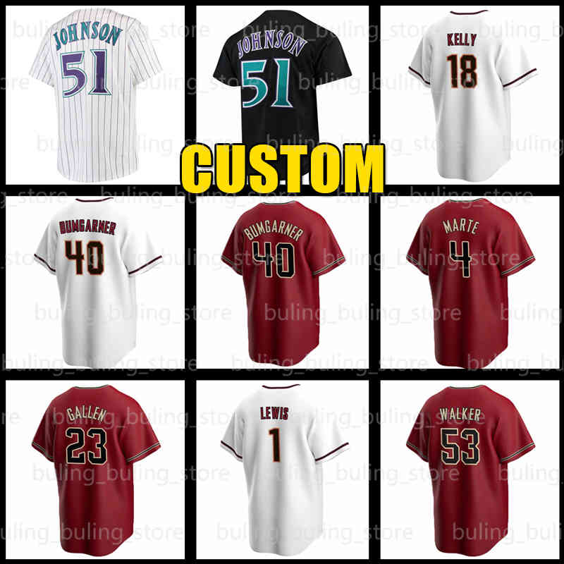 

51 Randy Johnson 23 Zac Gallen Baseball Jersey Ketel Marte Arizona Madison Bumgarner Corbin Carroll Merrill Kelly Diamondbacks Christian Walker Lourdes Gurriel Jr, Men retro jersey(x w s)