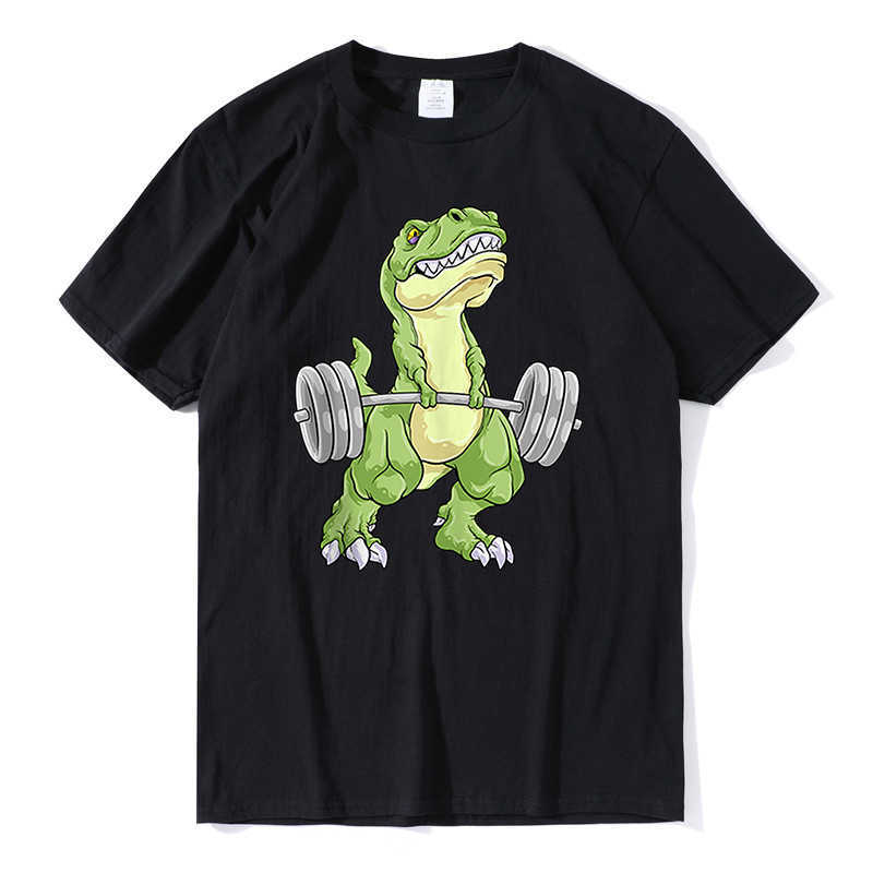 

Men's T-Shirts Men's T-shirt High Quality Dinosaur Weightlifting T Rex Fitness Gym Workout Deadlift 100% Cotton T Shirt Oversized Streetwear L230217, White