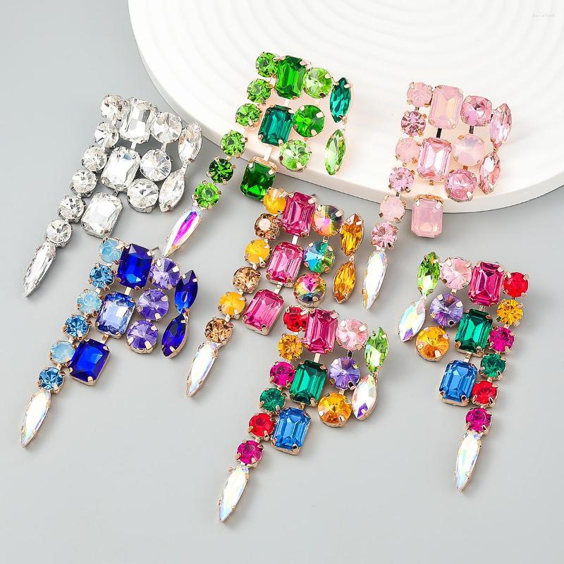 

Dangle Earrings 2023 Woman Exaggerated Rhinestone Tassel Party Jewelry Accessories