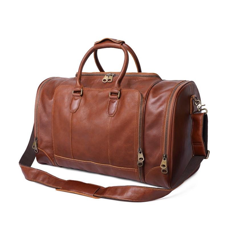 

Duffel Bags Cow Leather High Quality Men Casual Large Travel Duffle HandbagDuffel, 166-2