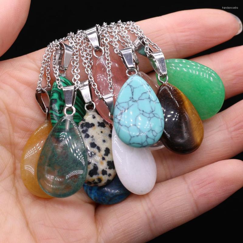 

Charms Natural Semi-precious Stone Perfume Water Droplets Shape Opal Turquoise 16x24mm Lenght 40 5cm For Jewelry Making Necklaces Gift