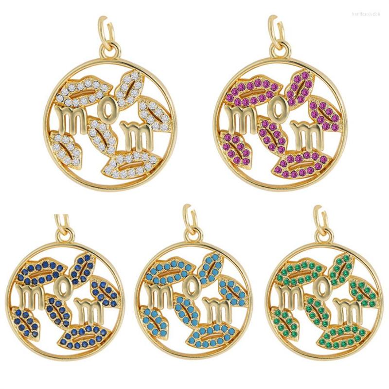 

Charms Mom Family Couple Letter Charm For Kiss Jewelry Making Supplies Real CZ Dangle Diy Lip Earring Necklace Bracelet Mama Pendant