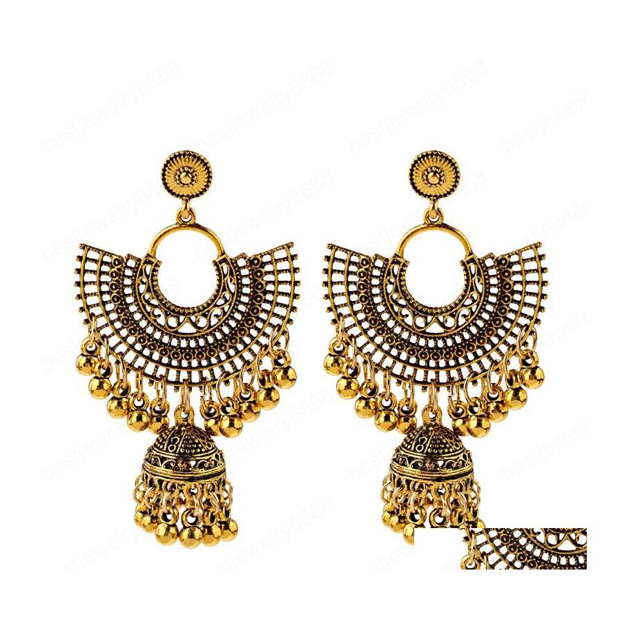 

Charm Vintage Sector Jhumka Jhu Earrings Indian Jewelry Women Retro Statement Tassel Ears Afghan Egypt Turkish Drop Delivery Dhwqk