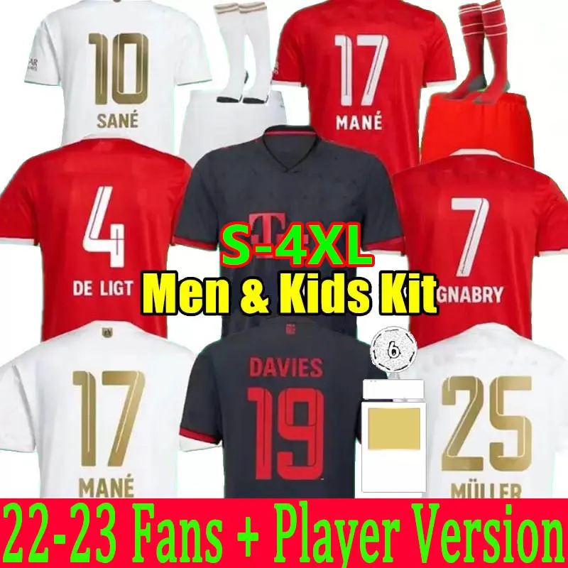 

Bayern Munich Soccer Jerseys Fans Player Version 22 23 MANE SANE HERNANDEZ GNABRY GORETZKA COMAN MULLER DAVIES KIMMICH Football Shirt Men Kids Kit 2022 2023, Kids+socks13