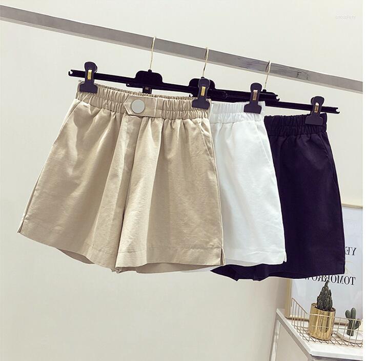 

Women' Shorts Women Summer Casual Solid High Waist Loose For Girls Soft Cool Female Short -XL, Black