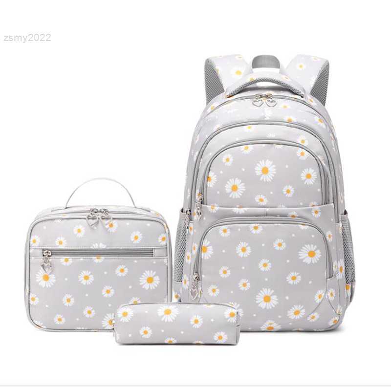 

Backpack Style 3 Pcs/Set Children's Backpacks School for Girls Schoolbags Teenage Lunchbox School Child With Pencil Case 2022 Black, Gray