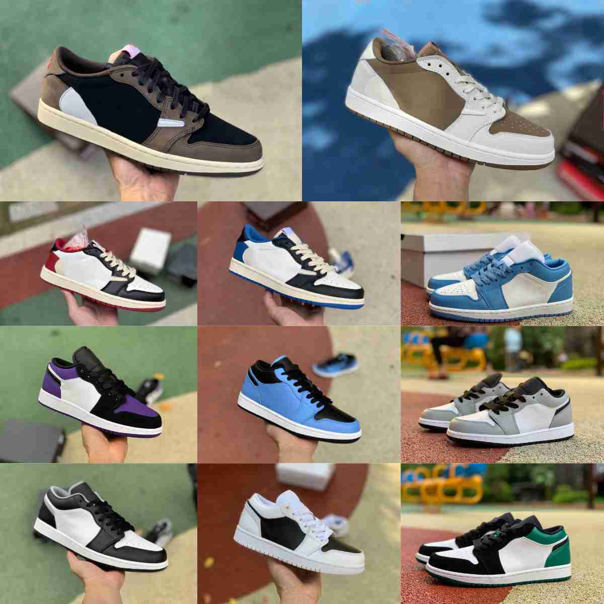 

2023 Fragment TS Jumpman X 1 1S Low Basketball Shoes White Brown Red Gold Grey Toe UNC Court Purple Black Toe Shadow Panda Emerald Crimson Tint Designer Sports Sneakers, Please contact us