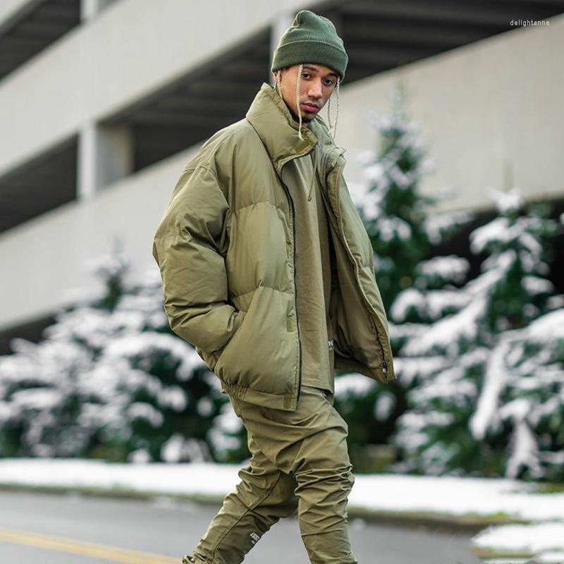 

Men's Down Jacket 2023 Winter Casual Warm Cotton Clothing Solid Color And Women's Thickened, Khaki
