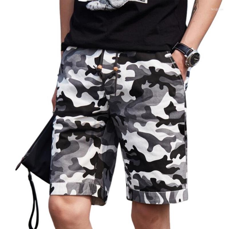 

Men's Shorts Men Cargo Fashion Striped Plaid Beach Summer Pants Multi-Pocket Loose Camouflage Breeches, A03
