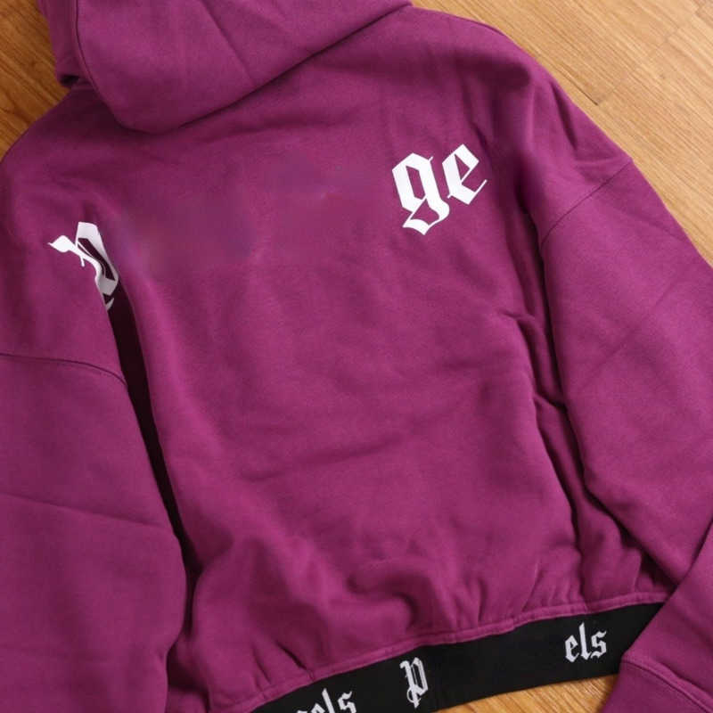 

Men's and women's hoodie designer shirt back letter sweatshirt retro short sweater pure cotton round neck pullover slim t shirt oversize tops, Purple