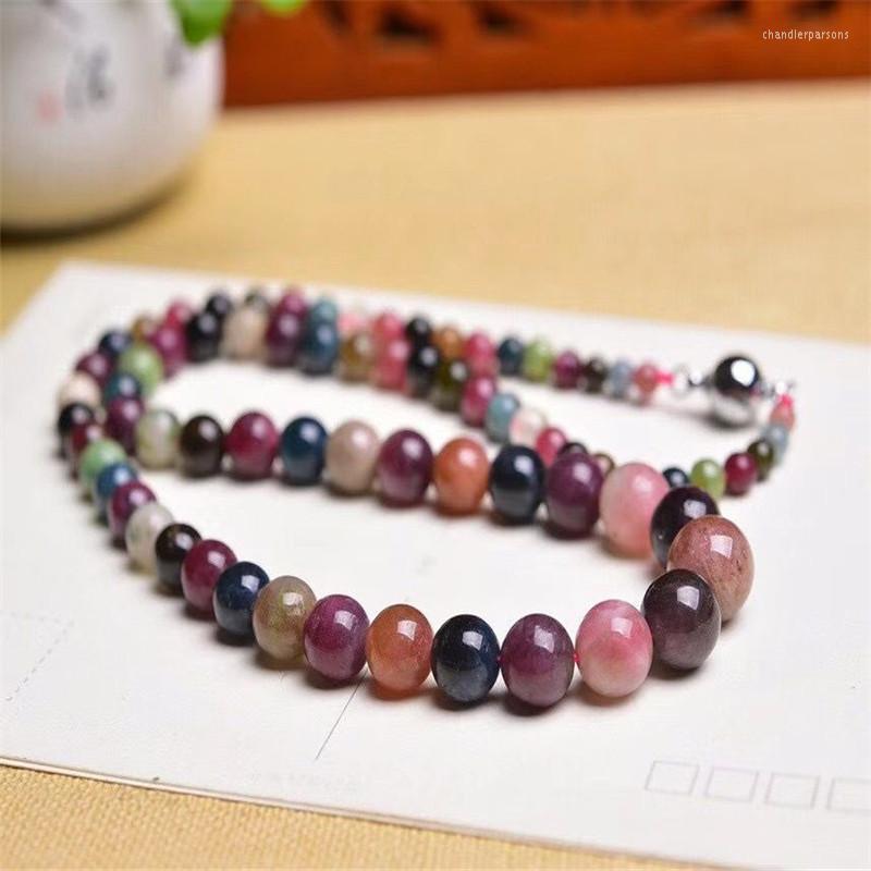 

Pendant Necklaces Tourmaline Necklace Rainbow Multicolor Gemstones Natural Stones Beaded Women BOHO Gift