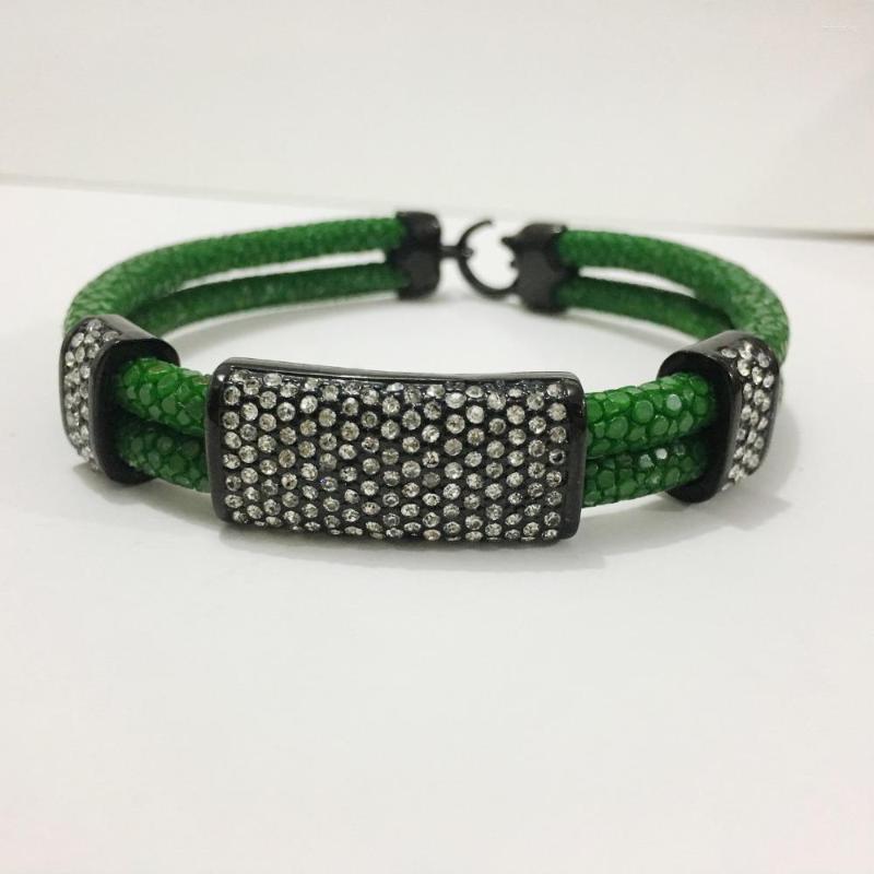 

Bangle BC Leather Watch Bracelets Luxury Thailand Stingray Bracelet With Zircon Christmas Gift