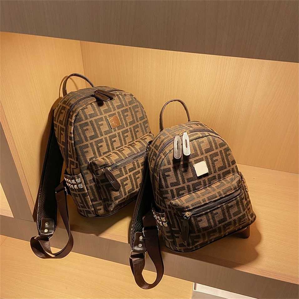

Stuff Sacks Clearance 2023 New Large Capacity Backpack Letter Printing PU Women's Bag, Brown trumpet