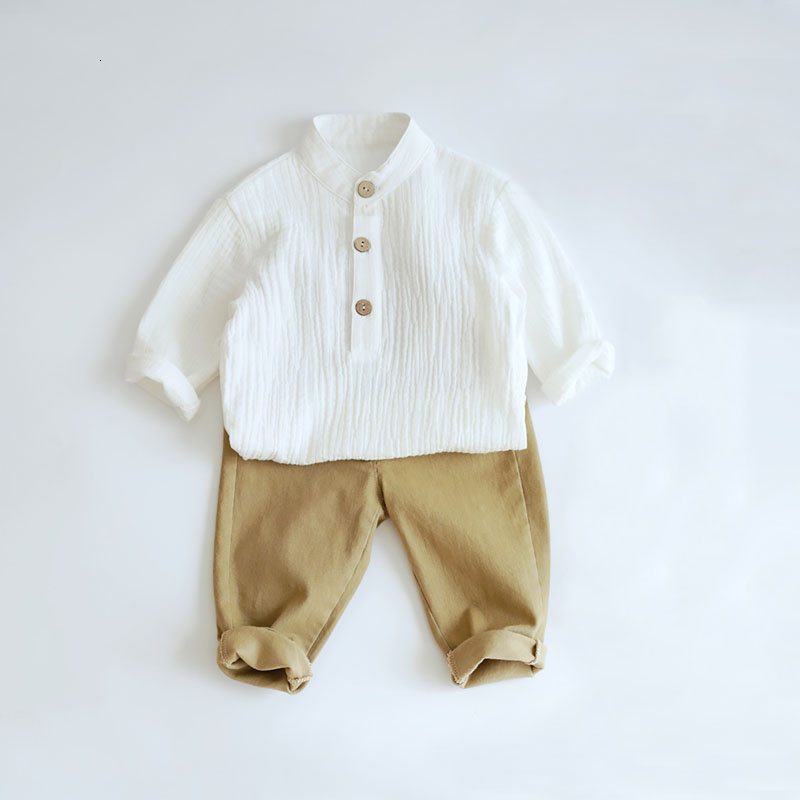 

Pajamas Infant Baby Boy Girl Clothes Set For Party Long Sleeve Shirts Pant Toddler Kids Spring 230217, 1 gray