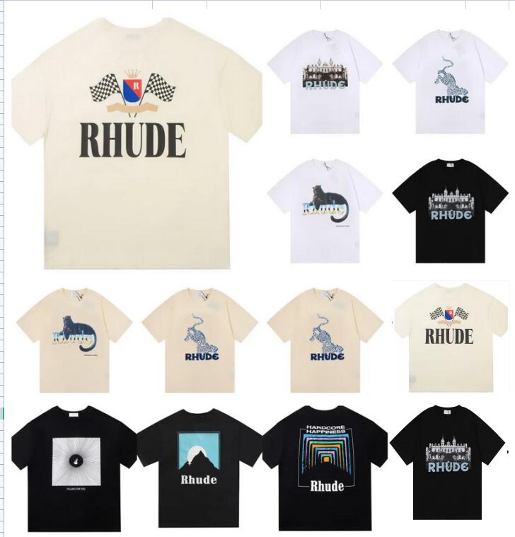 

Shirts 2023 Designer Summer Mens T-shirts Womens Rhude Designers for Men Tops Letter Polos Embroidery Tshirts Clothing Short Sleeved Tshirt
